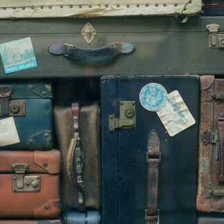 A stack of travel trunks and cases