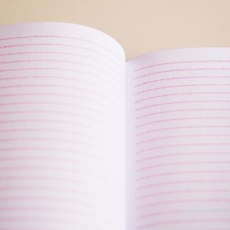 Open ruled pages, close up