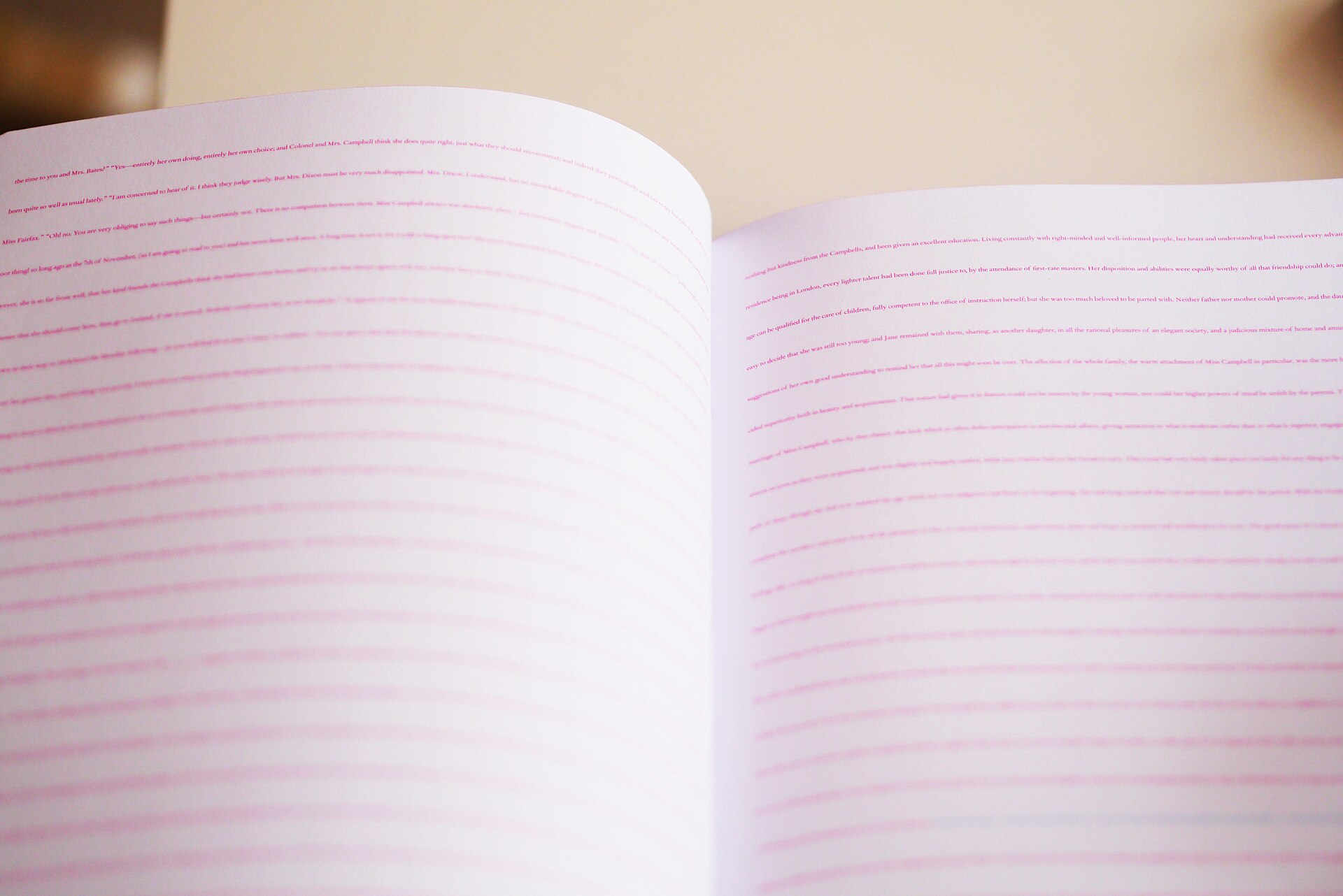 Open ruled pages, close up